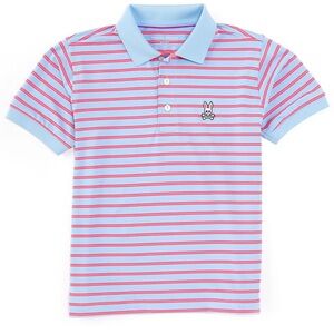 Psycho Bunny, short sleeve Willis stripe jersey sport polo shirt size 10/12